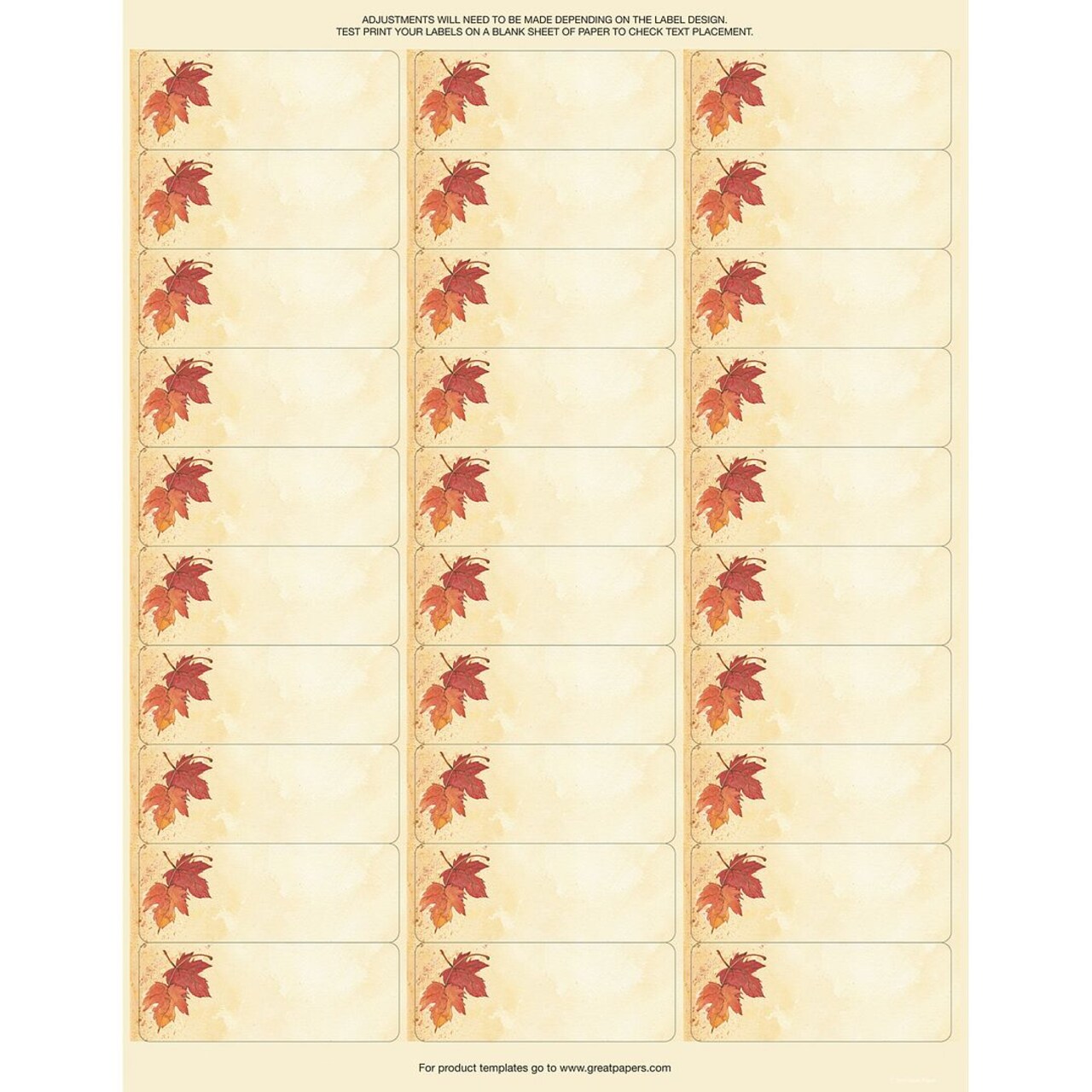 Great Papers! Fall Leaves Stationery Letterhead, 8.5" x 11", Inkjet and Laser Printer Compatible, 80 sheets